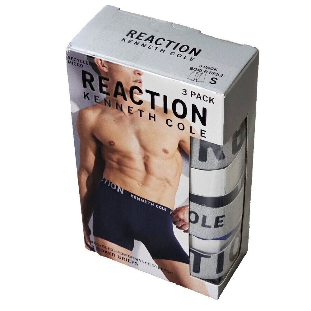 Kenneth Cole Reaction Boxer Briefs 3 Pack Men's Small Recycled Micro New
